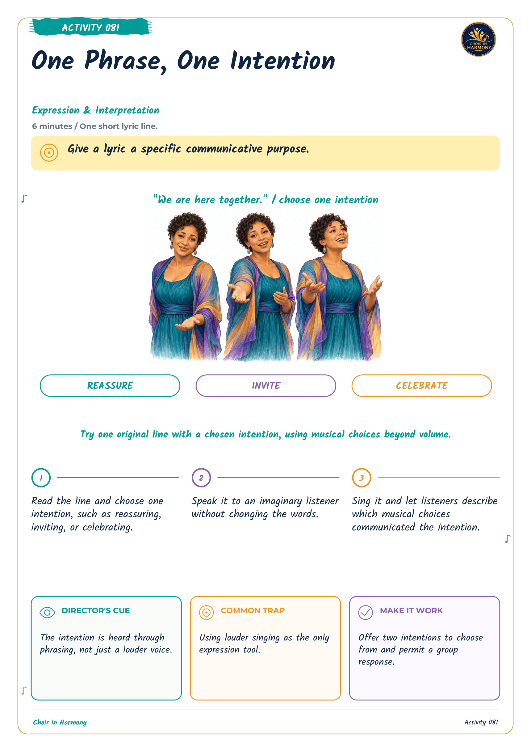 One Phrase, One Intention — actual included activity, also shown in the carousel